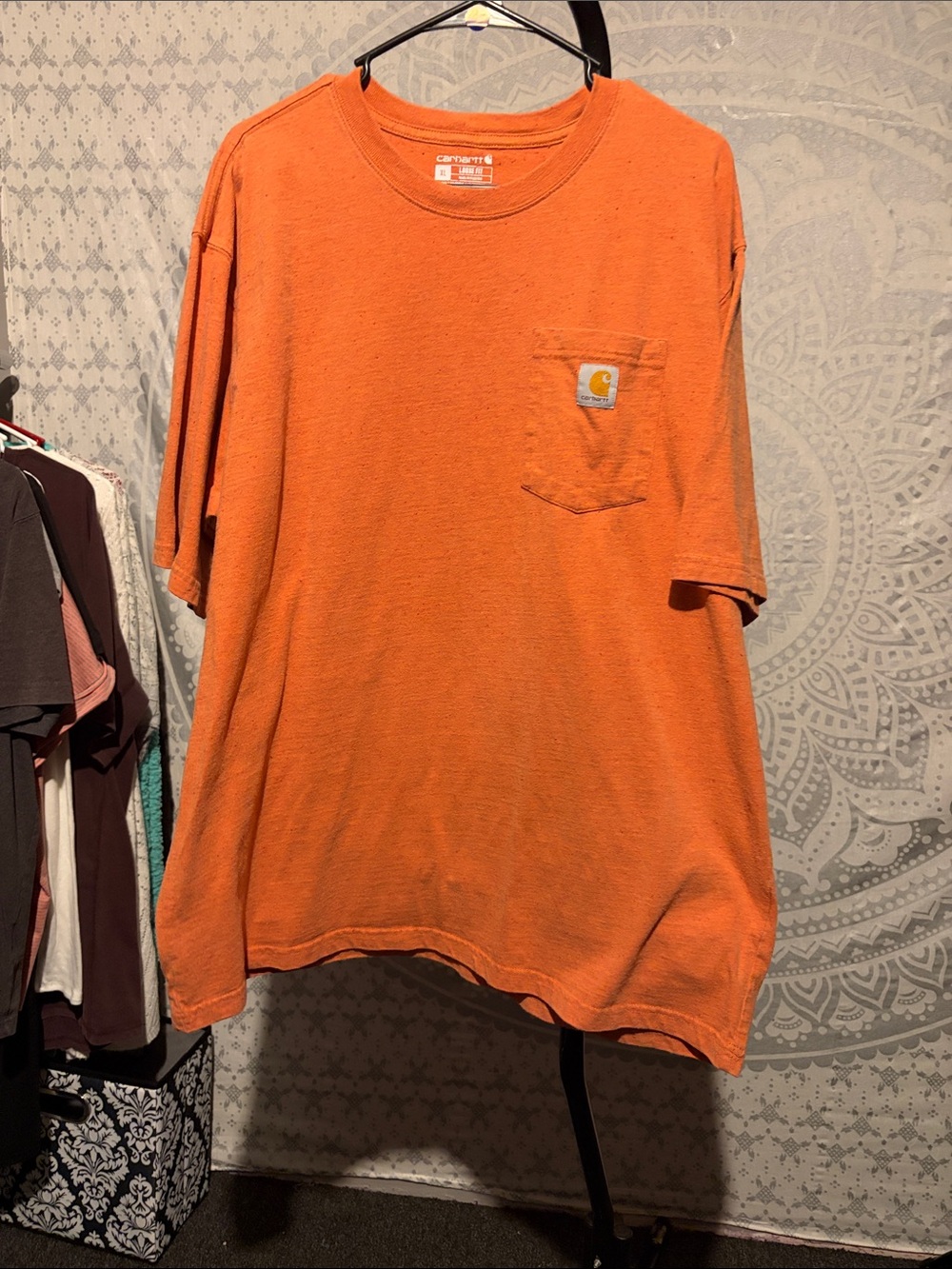 Carhartt Orange Short Sleeve Pocket T-Shirt with Logo Patch